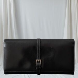 ✨ Prada Milano Black Leather Buckle Continental Long Wallet Made in Italy ✨